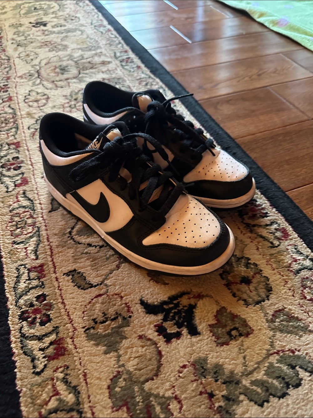 Nike Black and White Low-Top Dunk-Style Sneakers